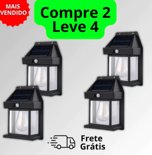 (Compre 1 Leve 2) Refletor Solar Ecolux com Sensor de Movimentos