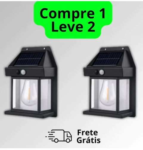 (Compre 1 Leve 2) Refletor Solar Ecolux com Sensor de Movimentos